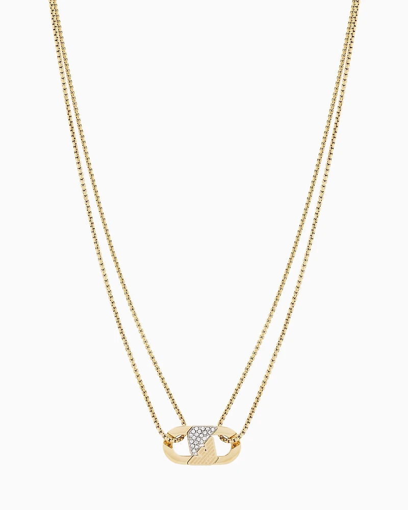 Emporio Armani - Gold-Tone Stainless Steel ID Necklace, Man, Multicoloured, Size: TU