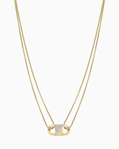 Emporio Armani -  Gold-Tone Stainless Steel ID Necklace, Man, Multicoloured, Size: TU