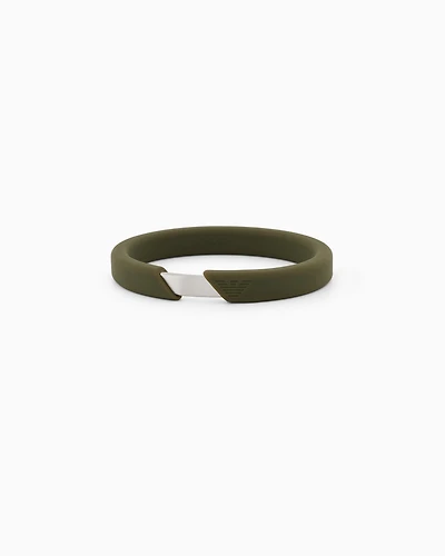 Emporio Armani -  Green Silicone Bangle Bracelet, Man, Multicoloured, Size: TU