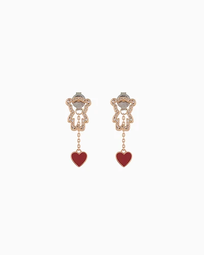 Emporio Armani -  14K Rose Gold-Plated Brass Stud Earrings, Woman, Multicoloured, Size: TU
