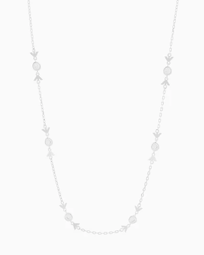 Emporio Armani -  Sterling Silver Station Necklace, Woman, Multicoloured, Size: TU