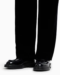 Emporio Armani - Icon smooth velvet trousers, Man, Black, Size:
