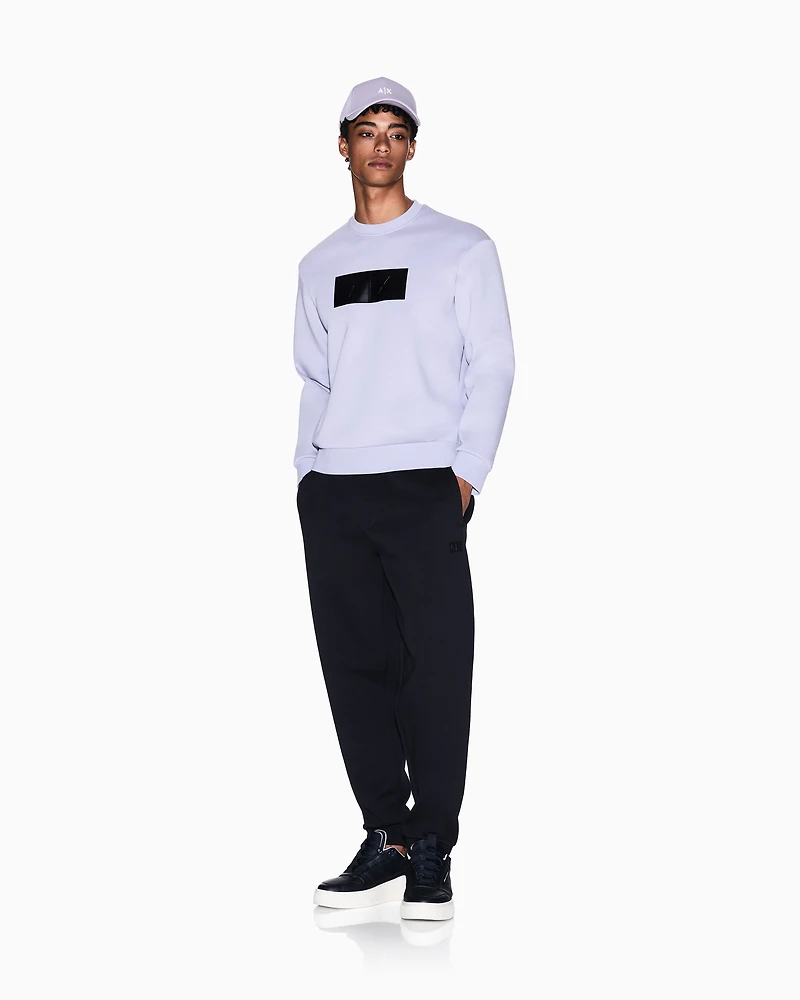 Armani Exchange - Crewneck sweatshirt with vinyl logo print, Man, Purple, Size: