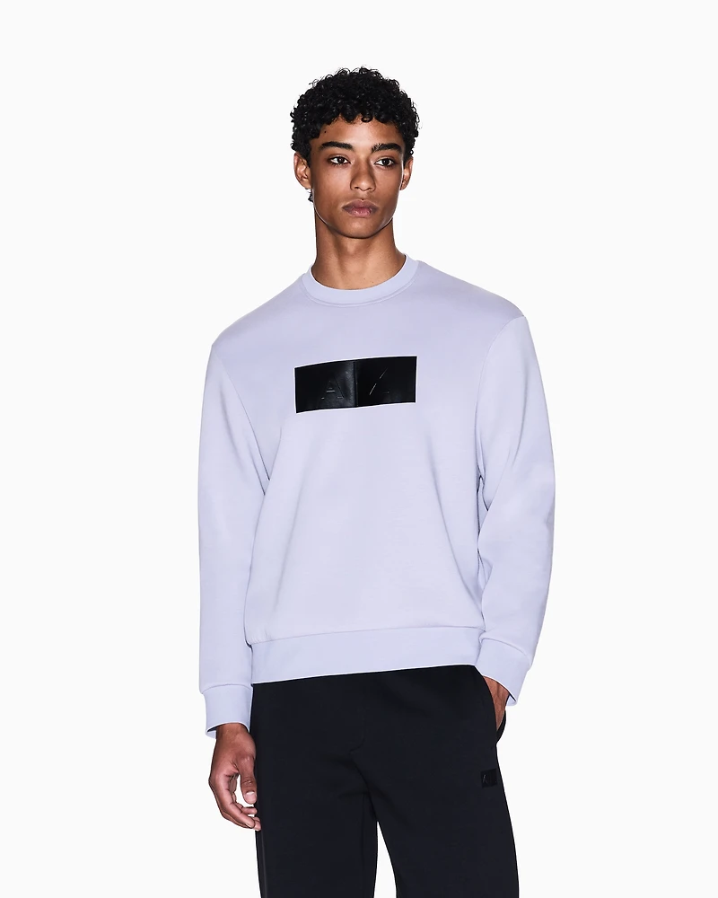 Crewneck sweatshirt with vinyl logo print
