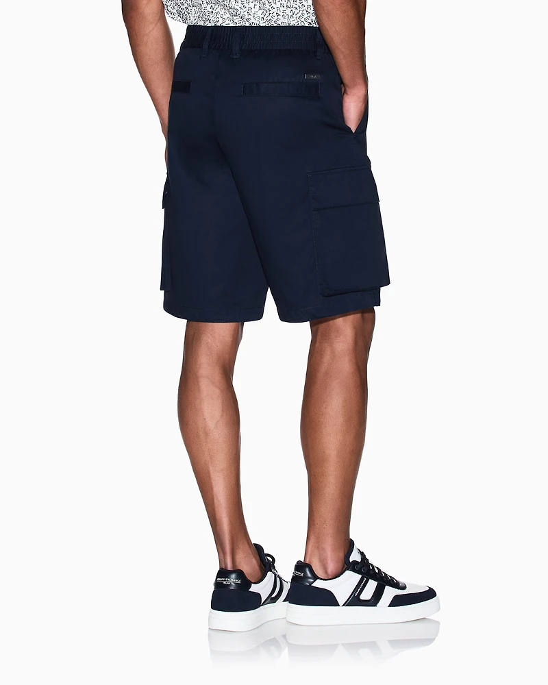 Armani Exchange - Twill cargo Bermuda shorts, Man, Navy_blue, Size: