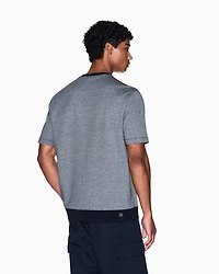 Armani Exchange - Striped cotton T-shirt, Man, Blue, Size: