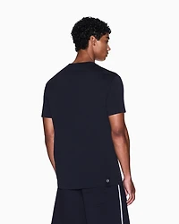 Armani Exchange - Regular fit T-shirt with round logo, Man, Navy Blue, Size: