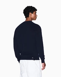 Striped Texture Crew Neck Sweater