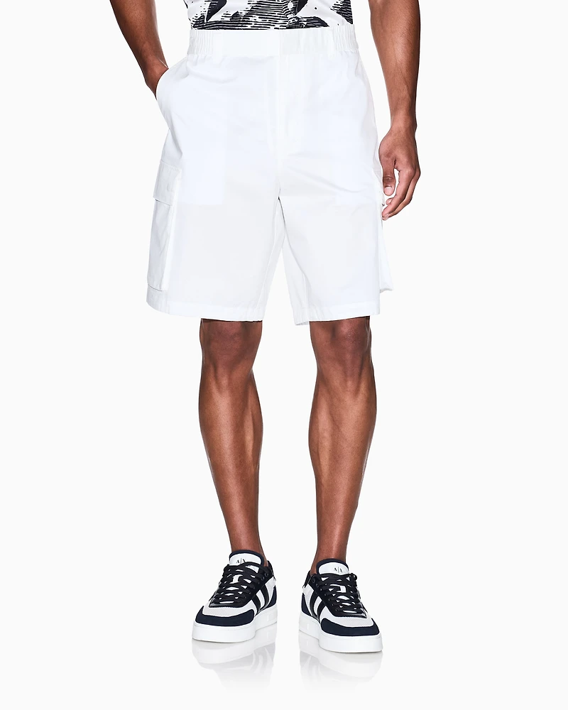 Armani Exchange - Twill cargo Bermuda shorts, Man, White, Size: