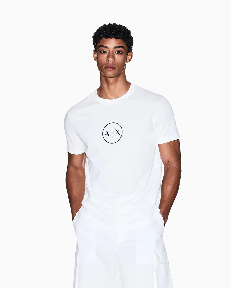 Regular fit T-shirt with round logo