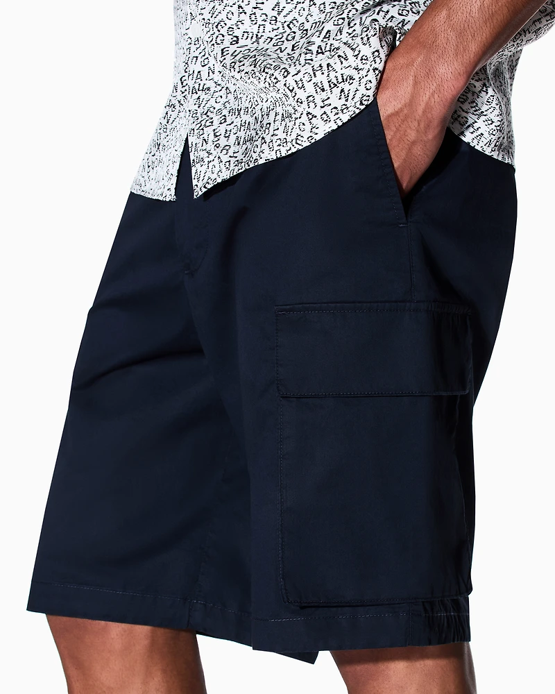 Armani Exchange - Twill cargo Bermuda shorts, Man, Navy_blue, Size: