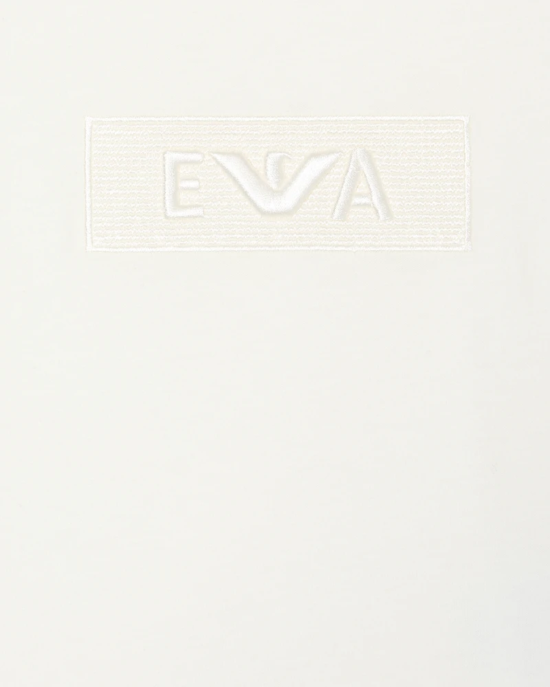 Emporio Armani - Jersey T-shirt with embroidered EA patch, Girl, White, Size: