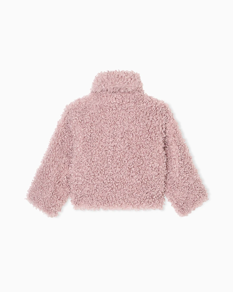 Emporio Armani - Blouson teddy-effect fabric, Girl, Pink, Size: