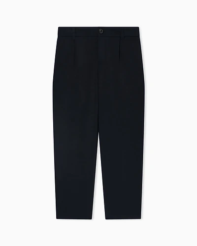 Emporio Armani - Double-jersey trousers with darts, Boy, Navy Blue, Size: