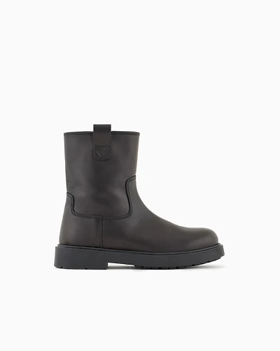 Emporio Armani - Leather ankle boots, Boy, Black, Size: