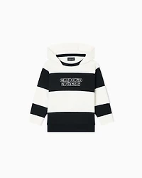 Emporio Armani - ASV hooded jersey sweatshirt with a striped motif, Boy, Navy Blue, Size: