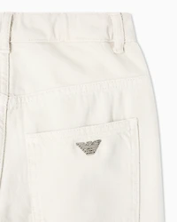 Emporio Armani - Loose-fit drill jeans, Boy, Beige, Size: