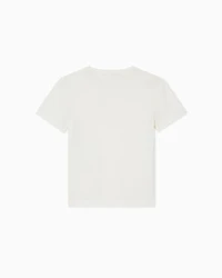 Emporio Armani - Jersey T-shirt with embroidered EA patch, Girl, White, Size: