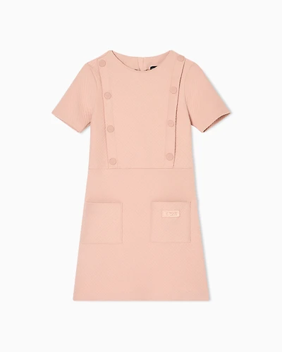 Emporio Armani - Quilted jersey dress, Girl, Pink, Size: