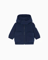 Emporio Armani - Hooded jacket technical fabric, Boy, Blue, Size:
