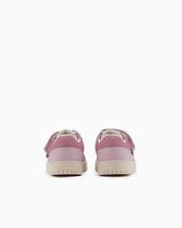 Emporio Armani - Leather sneakers with mesh details, Boy, Pink, Size: