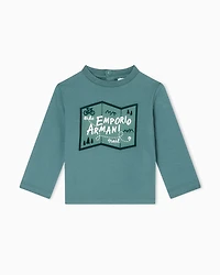 Emporio Armani - ASV long-sleeved, jersey T-shirt with print, Boy, Green, Size: