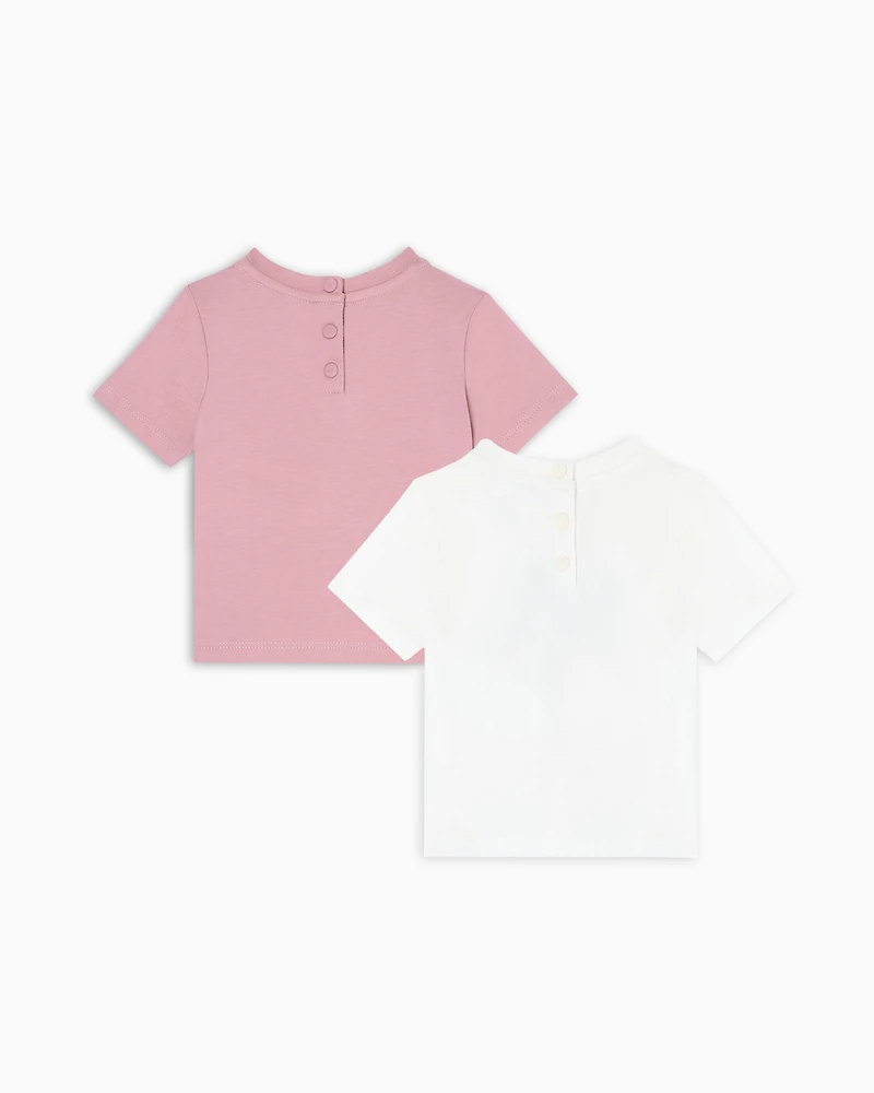 Emporio Armani - Two-pack of ASV forest shade print T-shirts, Girl, White, Size: