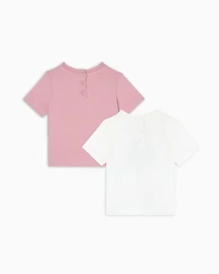 Emporio Armani - Two-pack of ASV forest shade print T-shirts, Girl, White, Size: