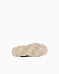 Emporio Armani - Leather sneakers with mesh details, Boy, Beige, Size: