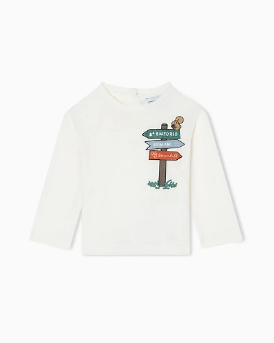 Emporio Armani - ASV long-sleeved, jersey T-shirt with print, Boy, White, Size: