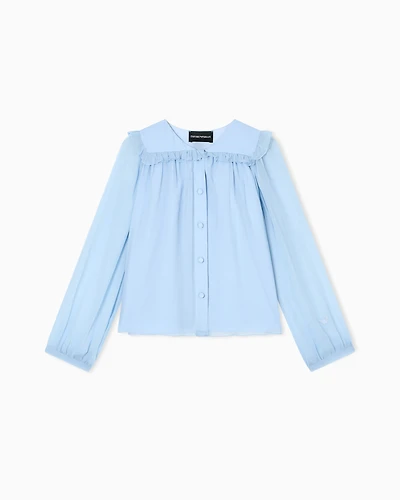 Emporio Armani - ASV crépon shirt, Girl, Light Blue, Size: