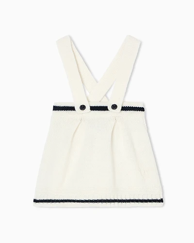 Emporio Armani - Virgin wool-blend dungaree skirt, Girl, Two-tone, Size: