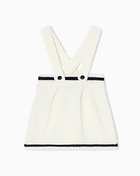Emporio Armani - Virgin wool-blend dungaree skirt, Girl, Two-tone, Size: