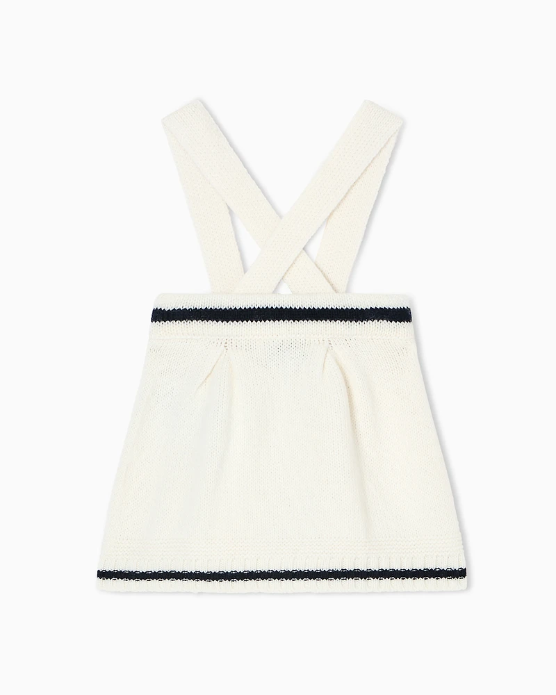 Emporio Armani - Virgin wool-blend dungaree skirt, Girl, Two-tone, Size: