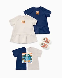 Emporio Armani - ASV jersey T-shirt with Manga Bear Crew print, Boy, Beige, Size: