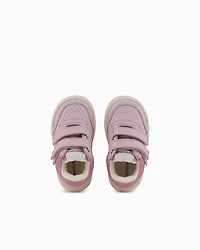 Emporio Armani - Leather sneakers with mesh details, Boy, Pink, Size: