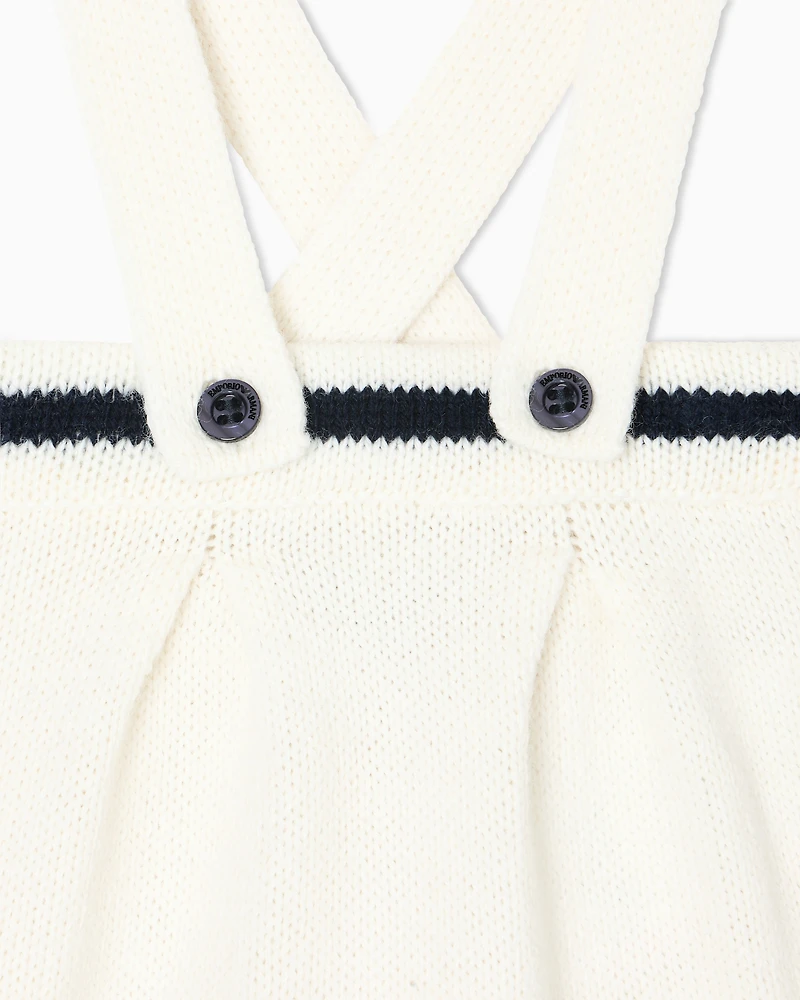Emporio Armani - Virgin wool-blend dungaree skirt, Girl, Two-tone, Size: