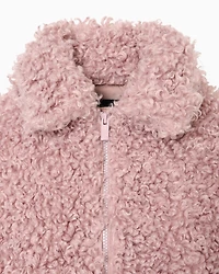 Emporio Armani - Blouson teddy-effect fabric, Girl, Pink, Size: