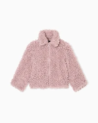 Emporio Armani - Blouson teddy-effect fabric, Girl, Pink, Size: