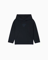 Emporio Armani - Comfort-fit hooded sweatshirt double jersey, Boy, Navy Blue, Size: