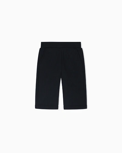 Emporio Armani - Quilted jersey trousers with elasticated waist, Boy, Navy Blue, Size: