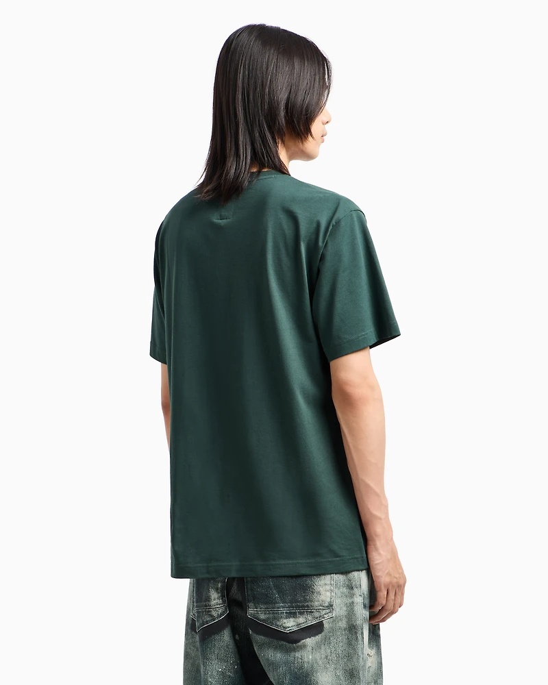Emporio Armani - New York Capsule Collection EAT NYC print jersey T-shirt, Man, Green, Size: