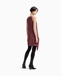 Emporio Armani - Polygon capsule collection dress with satin-fringed details, Woman, Burgundy, Size: