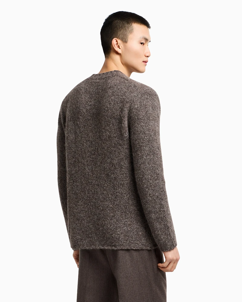 Emporio Armani - Decrease stockinette stitch alpaca-blend jumper, Man, Green, Size: