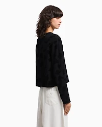 Emporio Armani - Jacquard chenille jumper with pattern, Woman, Black, Size: