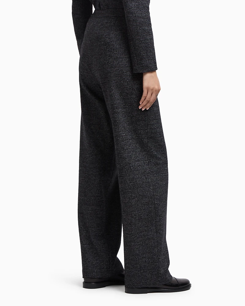 Emporio Armani - ASV Icon houndstooth cloth trousers, Woman, Black, Size: