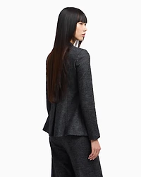Emporio Armani - Icon houndstooth cloth single-breasted jacket, Woman, Black, Size: