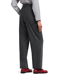 Emporio Armani - Icon wool flannel trousers with pleats, Woman, Grey, Size: