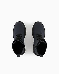 Emporio Armani - Rubber lace-up ankle boots, Boy, Navy Blue, Size: