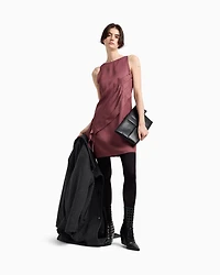 Emporio Armani - Polygon capsule collection dress with satin-fringed details, Woman, Burgundy, Size: